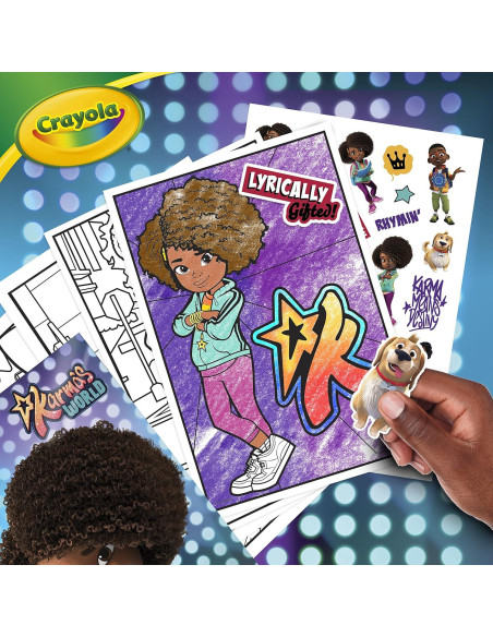 Libro para Colorear Crayola Mundo de Karma 96 Páginas con Stickers