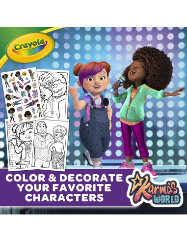 Libro para Colorear Crayola Mundo de Karma 96 Páginas con Stickers
