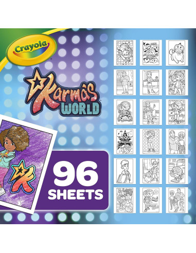 Libro para Colorear Crayola Mundo de Karma 96 Páginas con Stickers