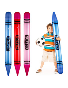 Raiten 3 Crayones Inflables Jumbo 104.9 cm Decoración Fiesta
