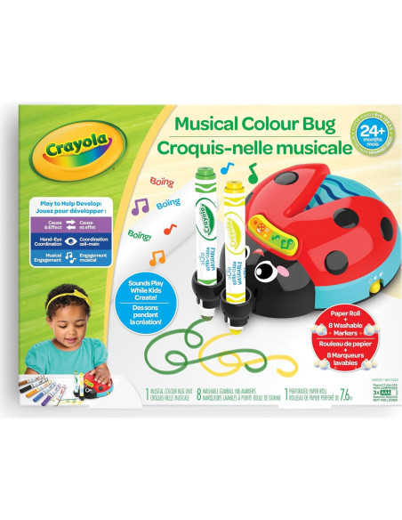 Bicho de Color Musical Crayola con 8 Marcadores y Papel
