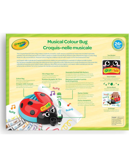 Bicho de Color Musical Crayola con 8 Marcadores y Papel