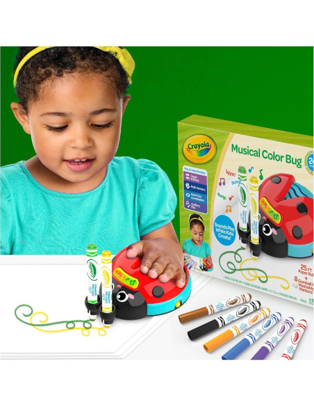 Bicho de Color Musical Crayola con 8 Marcadores y Papel
