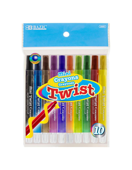 Crayones Twistables BAZIC 24 Colores Asortidos 10,92 cm