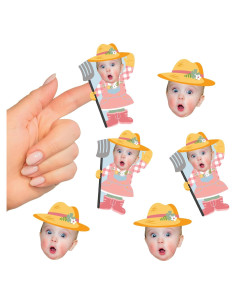 Stickers Personalizados Animales de Granja - 24 Piezas Rosa