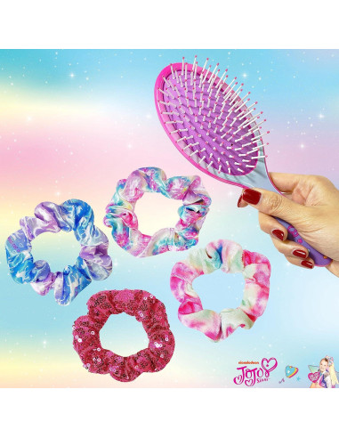 Cepillo para el Cabello LUV HER Jojo Siwa + 4 Scrunchies
