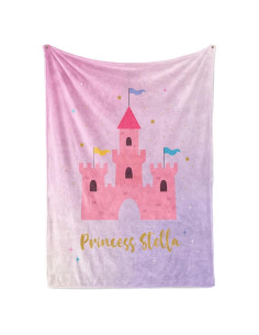 Manta Personalizada Princesa Castillo - Fleece 1.5 x 2 m