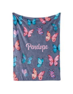 Manta Personalizada Mariposa Fleece 76x102 cm para Niña