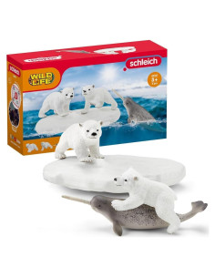 Schleich Parque Polar 4 Piezas Oso Polar y Narval