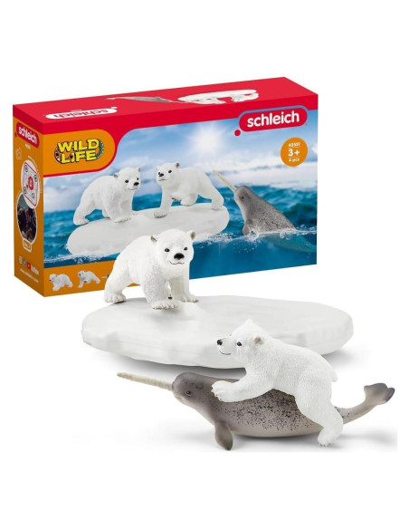Schleich Parque Polar 4 Piezas Oso Polar y Narval