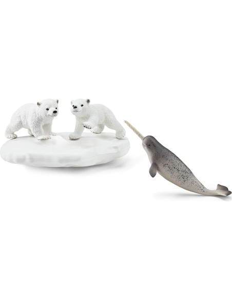 Schleich Parque Polar 4 Piezas Oso Polar y Narval
