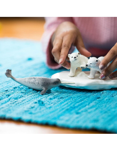 Schleich Parque Polar 4 Piezas Oso Polar y Narval