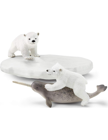Schleich Parque Polar 4 Piezas Oso Polar y Narval