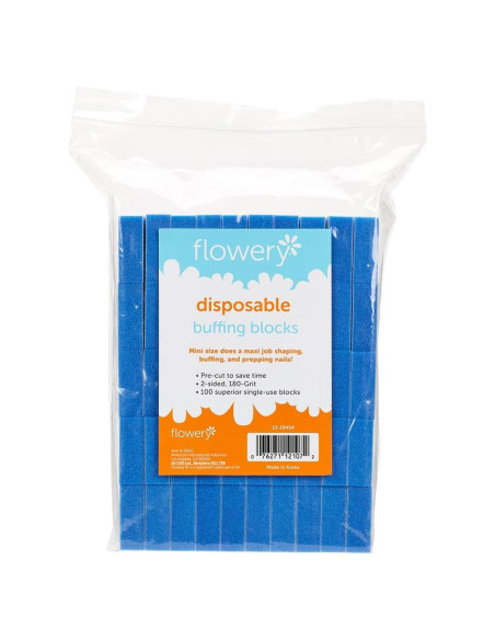 Bloques de Pulido Desechables Flowery Azul 180 Grano - 100 Pcs
