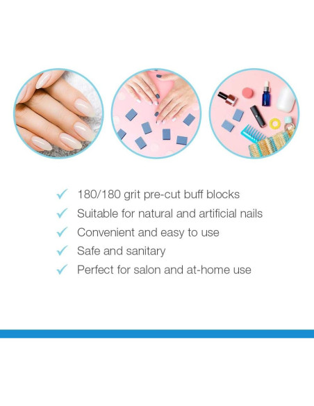 Bloques de Pulido Desechables Flowery Azul 180 Grano - 100 Pcs