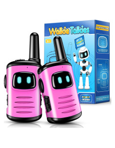 Walkie Talkies Mini Robots comedyfun 2 Paquete Rosa Claro