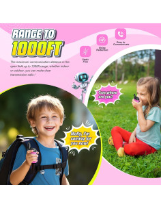 Walkie Talkies Mini Robots comedyfun 2 Paquete Rosa Claro 2