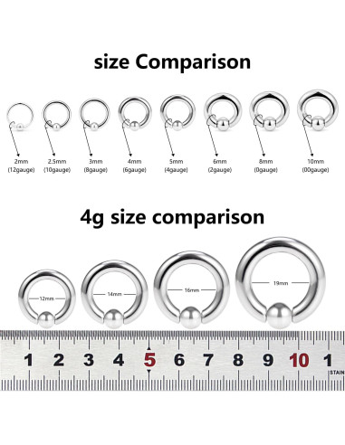 Anillos de Septum Yaalozei 4G Acero Quirúrgico 19mm Plata