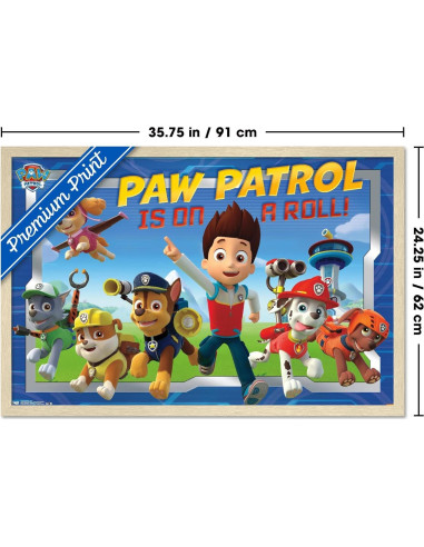 Póster enmarcado Nickelodeon Paw Patrol 86.36x56.89 cm