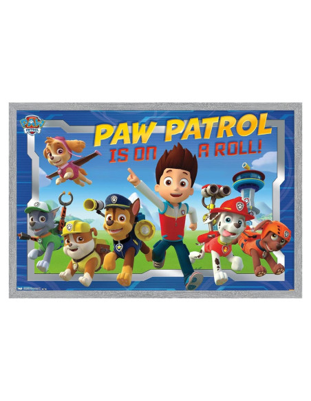Póster enmarcado Nickelodeon Paw Patrol 57x37 cm gris