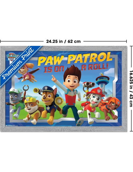 Póster enmarcado Nickelodeon Paw Patrol 57x37 cm gris
