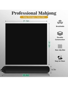 Alfombrilla de Mahjong YCK Grande Antideslizante 80x80 cm 2