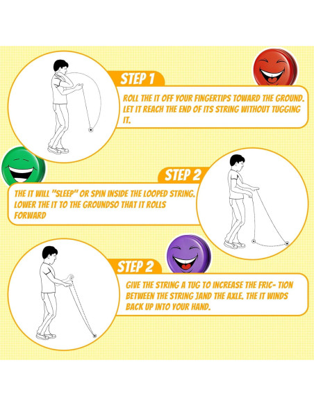 Paquete de 20 Yo Yos Caras Sonrientes Sotiff - Juguetes de Colores