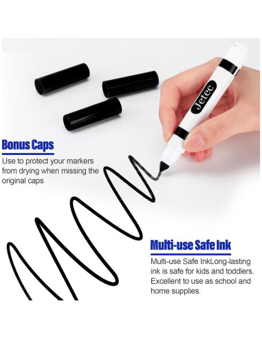 Marcadores Lavables Janlaugh 36 Pcs Punta Cónica Negros