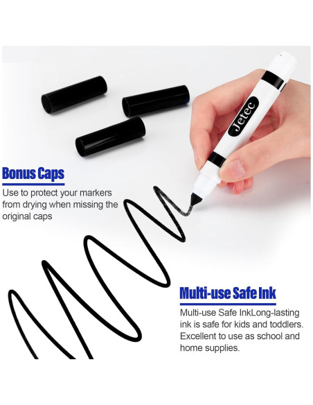 Marcadores Lavables Janlaugh 36 Pcs Punta Cónica Negros