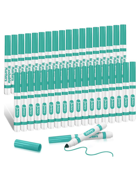 Marcadores Lavables Janlaugh 36 Pcs Cian Punta Cónica