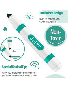 Marcadores Lavables Janlaugh 36 Pcs Cian Punta Cónica 2