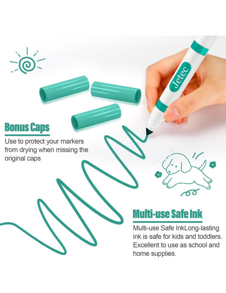 Marcadores Lavables Janlaugh 36 Pcs Cian Punta Cónica