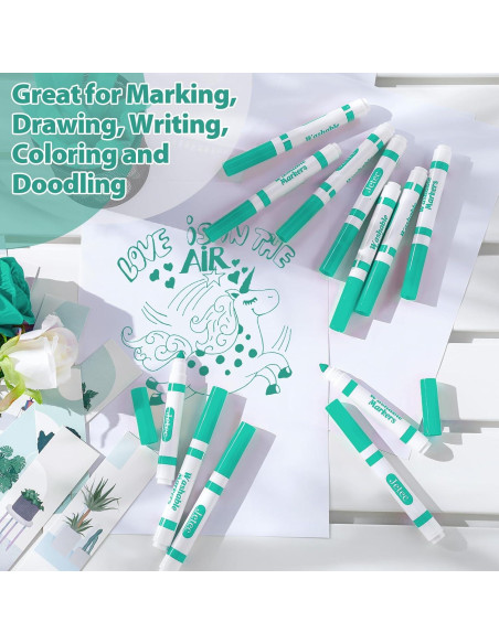 Marcadores Lavables Janlaugh 36 Pcs Cian Punta Cónica