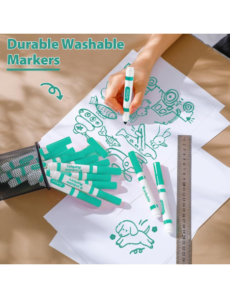 Marcadores Lavables Janlaugh 36 Pcs Cian Punta Cónica