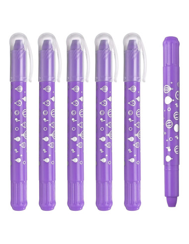 Crayones Acuarelables PATIKIL 6Pcs Color Púrpura Claro