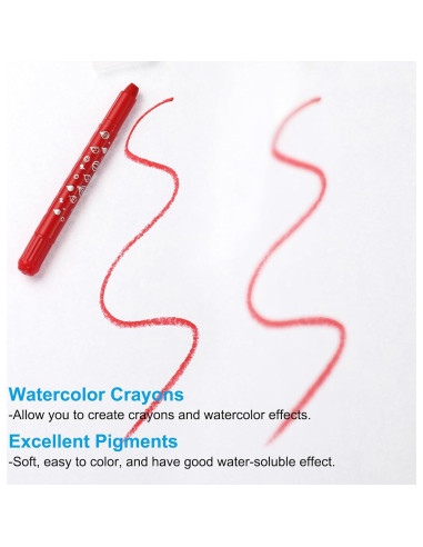 Crayones Acuarelables PATIKIL 6Pcs Color Púrpura Claro