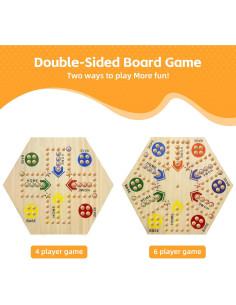 Juego de Mesa Aggravation Yuffiey Doble Lado 60 cm 24 Canicas 2