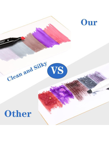 Juego de Marcadores de Alcohol Alcohu 120P Punta Doble Colores