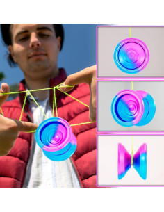 Yoyo WATIEOBOO M18 Profesional Doble Función Azul Rosa 2