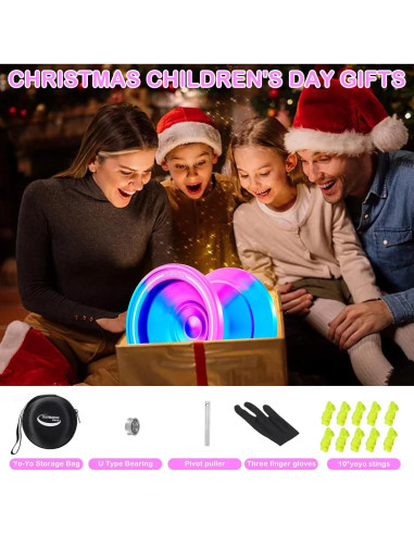 Yoyo WATIEOBOO M18 Profesional Doble Función Azul Rosa