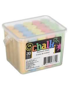 Tiza de Acera Chalk 20 Piezas 5 Colores Brillantes