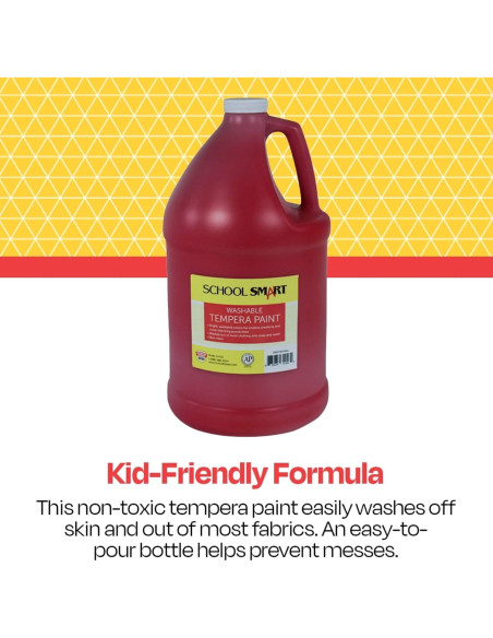 Pintura Tempera Lavable School Smart Roja 3.78 L