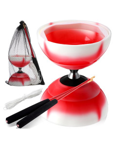 Juego de Diabolo Chino Simgoing LED Rojo Fuego 15 cm