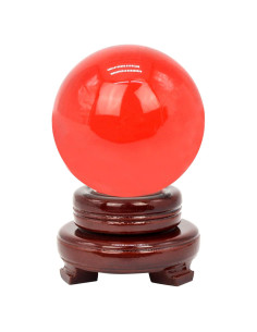 Bola de Cristal Feng Shui 80mm Roja Decorativa