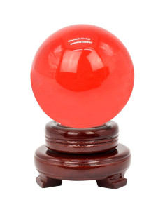 Bola de Cristal Feng Shui 80mm Roja Decorativa 2