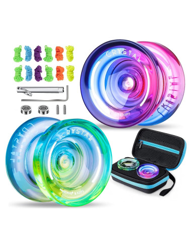 Yoyo MAGICYOYO K2 Cristal Azul-Amarillo y Rosa-Púrpura
