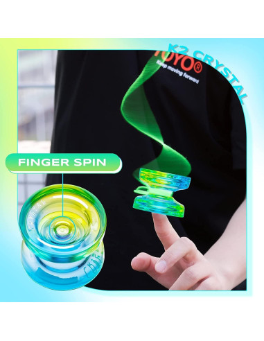Yoyo MAGICYOYO K2 Cristal Azul-Amarillo y Rosa-Púrpura