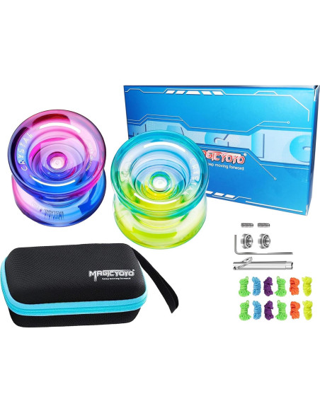 Yoyo MAGICYOYO K2 Cristal Azul-Amarillo y Rosa-Púrpura