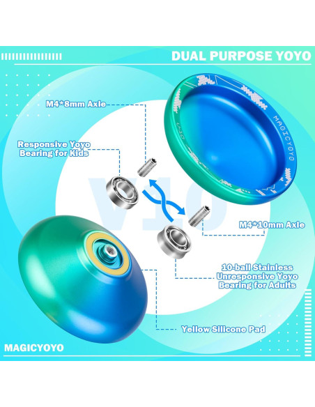 Paquete de 2 Yoyos MAGICYOYO K1 y V10 para Principiantes