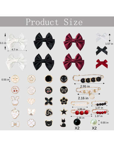 38 Encantos para Zapatos Lospfo - Lazos de Satén Blanco